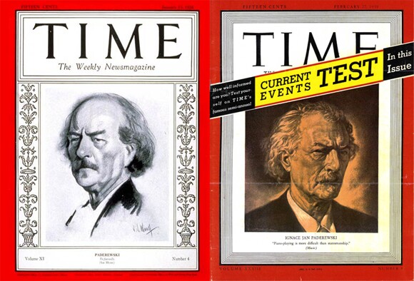 Ignacy Jan Paderewski appeared on the cover of Time magazine twice -- on Jan. 23, 1928, and on Feb. 27, 1939. | Time Warner Inc.