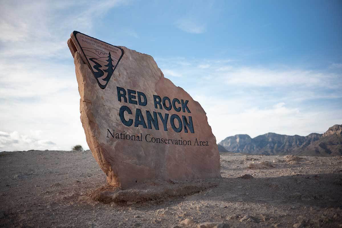 Red Rock Canyon National Conservation Area entry sign