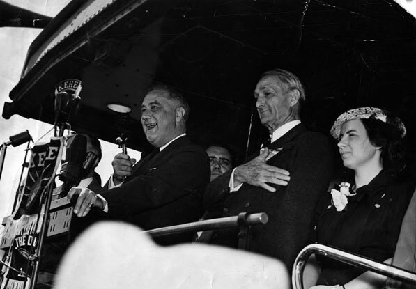 President Franklin D. Roosevelt with McAdoo in Los Angeles in 1938. Courtesy of the Herald-Examiner Collection, Los Angeles Public Library.