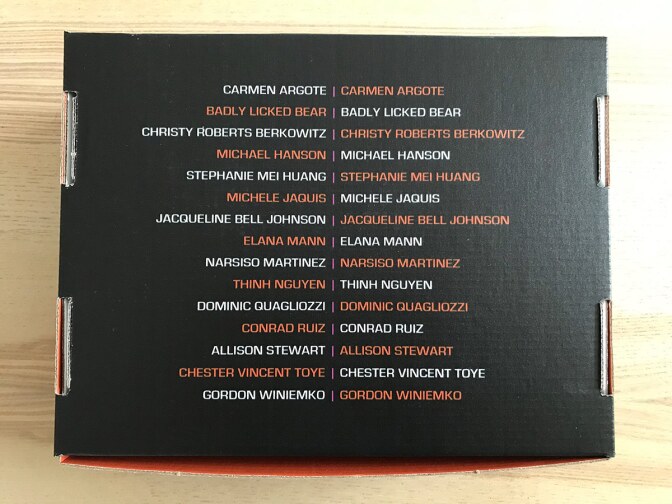 Back of “Hindsight Is 2020: Dispatches from the Edge of an Apocalypse,” exhibition-in-a-box. | Carol Cheh