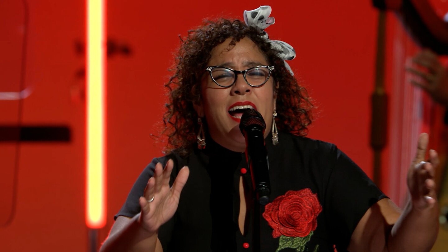 La Marisoul sings "Rogaciano El Huapanguero"| Still from "A Tribute to Linda Ronstadt at the Soraya" from "Southland Sessions"