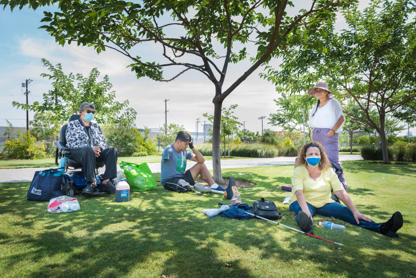 Members of Immigration With Disabilities gathered at the Los Angeles State Historic Park in late July.