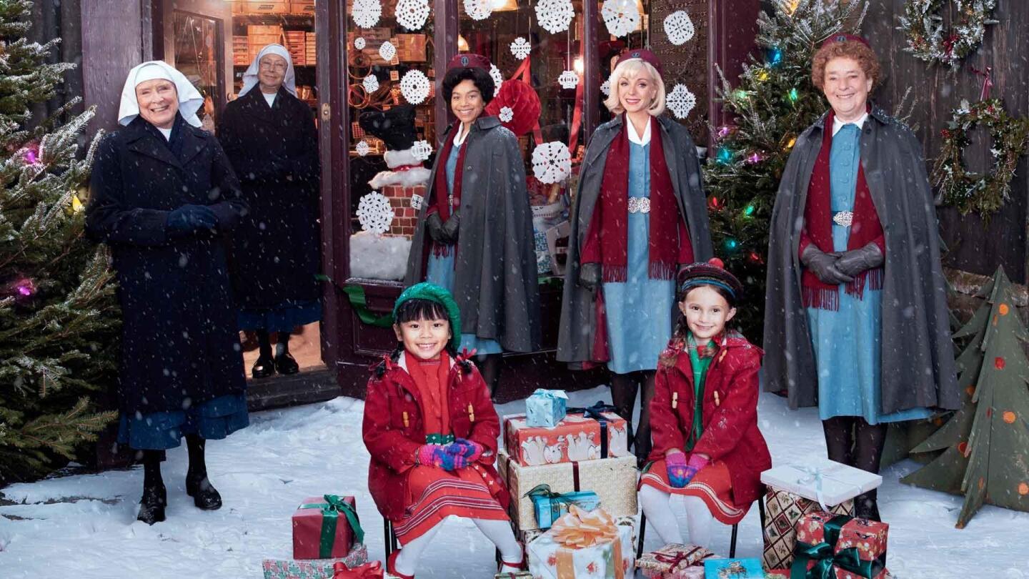 Cast members of the 2020 "Call the Midwife" holiday special pose for a group photo.