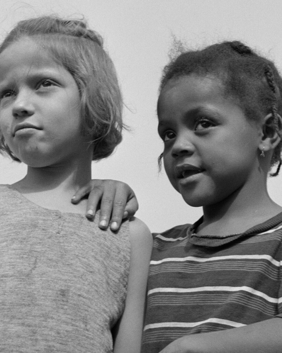 Two children at Camp Christmas Seals in Haverston, New York, 1943, featured in POWER & HEALTH. (Image courtesy of Gordon Parks)