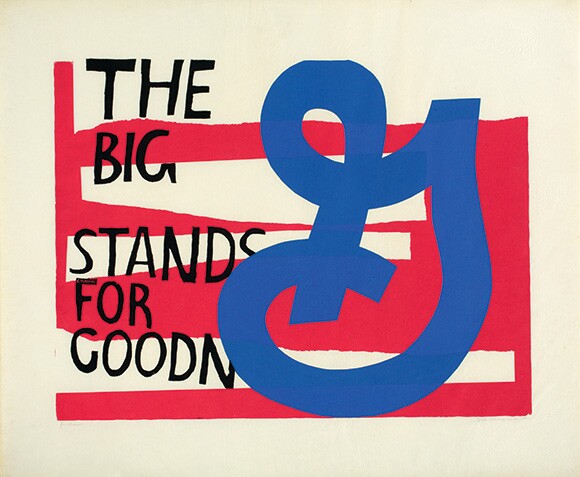 "for eleanor," 1964. Serigraph on Pellon. 30 x 36 inches. | Collection of Juliette Bellocq. Photograph by Arthur Evans, courtesy of the Tang Museum at Skidmore College.<br />