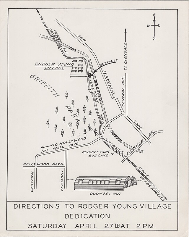 Map to Roger Young Village dedication ceremony | Housing Authority of the City of Los Angeles