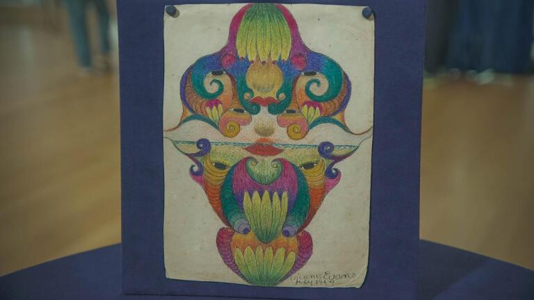 Appraisal: 1959 Minnie Evans Crayon & Graphite Drawing