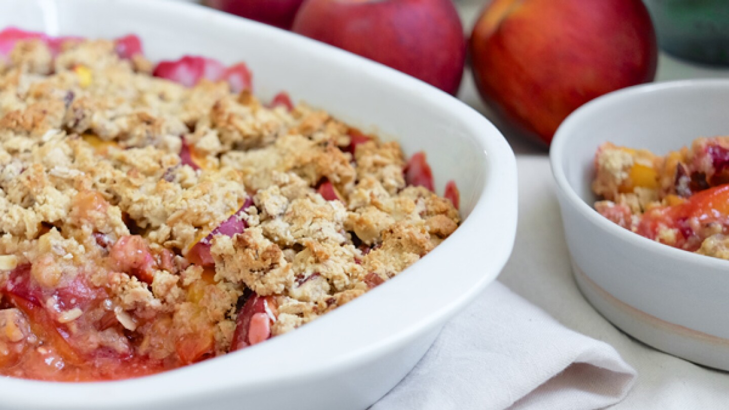 Maple Bourbon Peach Crumble