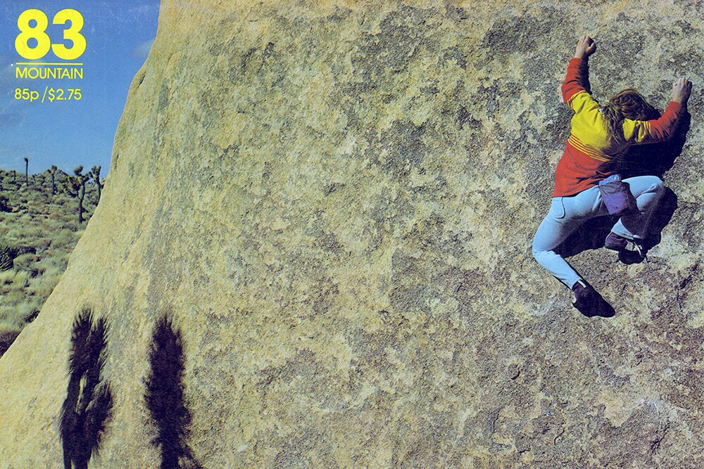 Lynn Hill photographed on the cover of Mountain Magazine No. 83, Jan/Feb 1982. | Randy Vogel