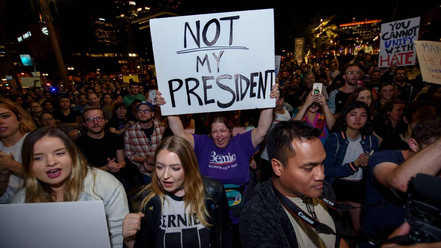 Thousands in Los Angeles protest the election of Donald Trump. IMAGE BY Sipa USA via AP Images