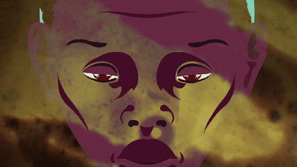 Still from "The Golden Chain" by Buki Bodunrin and Ezra Claytan Daniels, 2013. The work was part of short film program "Black Radical Imagination 2013," curated by Erin Christovale and Amir George.