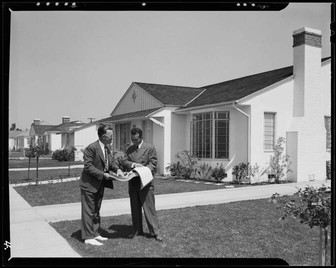 A 1940 publicity shot for the Crenshaw Park housing development