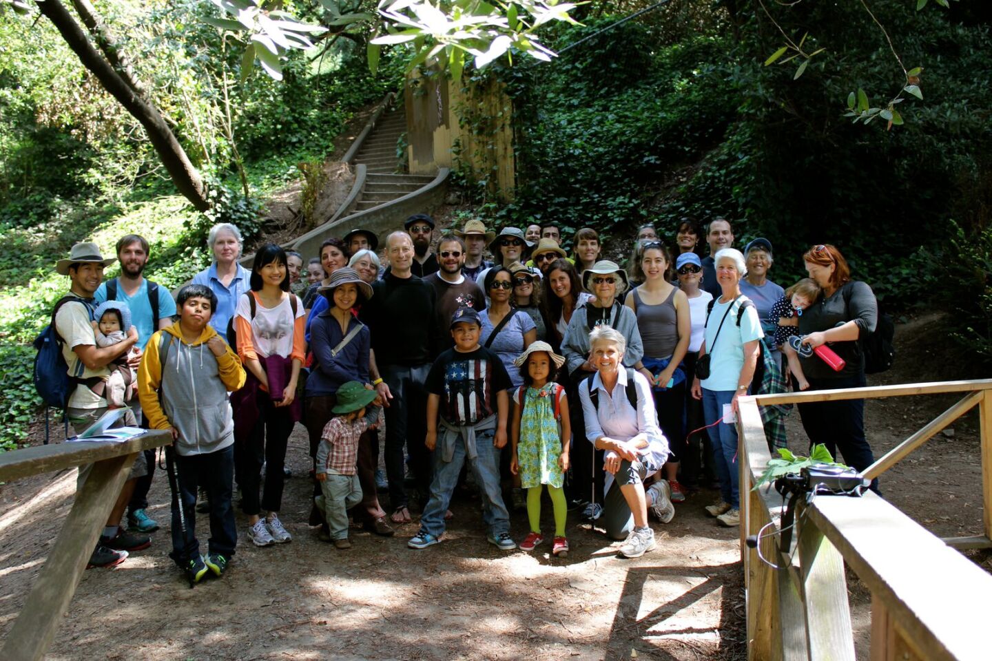 Philip Stark, center left in a black shirt, leads a group of amateur foragers
