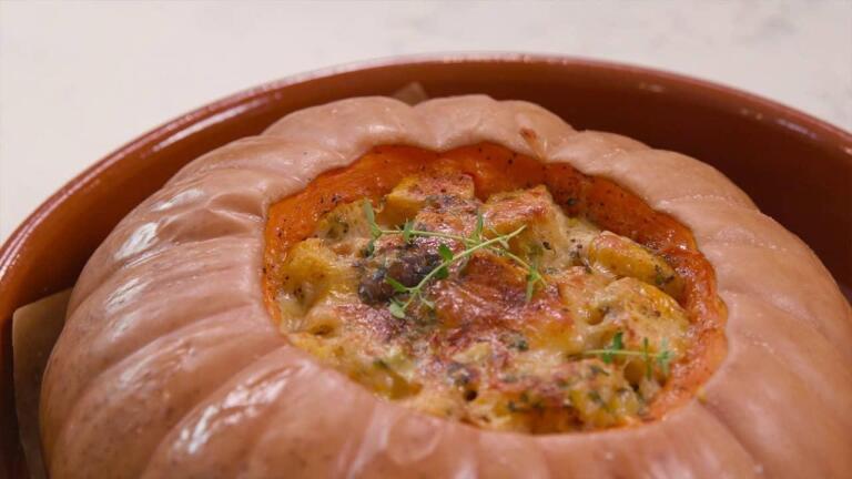 Whole Roasted Pumpkin with Bread Pudding | Kitchen Recipe