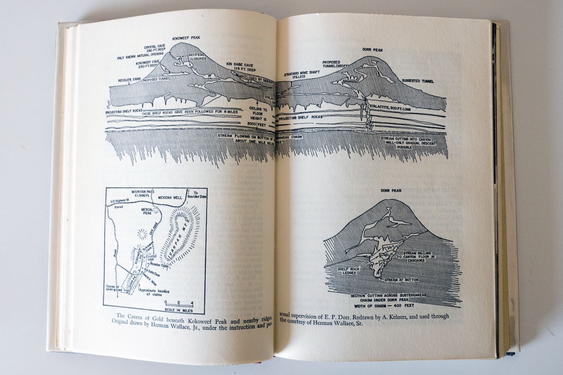 Renderings of "The Cavern of Gold" appearing in William R. Halliday's 1959 "Adventure is Underground" that were drawn from original maps supervised by E.P. Dorr. | Photo: Kim Stringfellow..