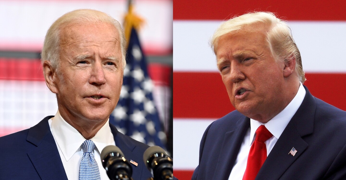Former Vice President Joe Biden and President Donald Trump.