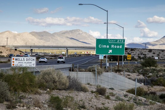 The I-15 Cima Road offramp where the torso of Jodi Brewer was discovered in 2003. | Photo: Kim Stringfellow.