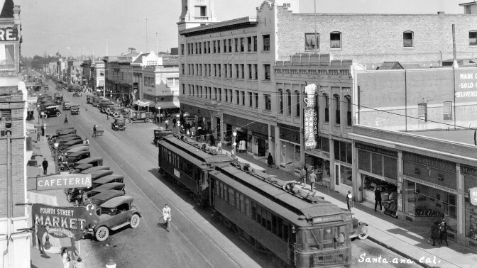 Top Image: W. Fourth St., Santa Ana, circa 1920 | Orange County Archives/Flickr/Creative Commons