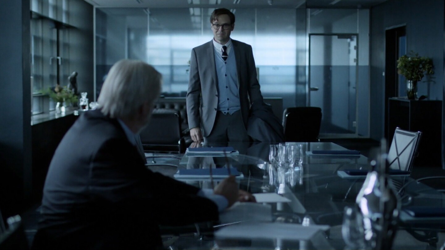 Still from "Follow the Money" Season 2, Episode 8