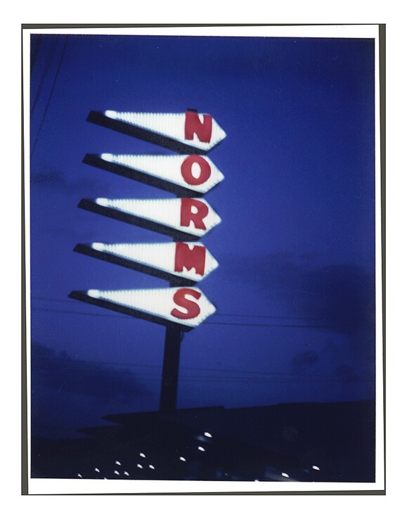 Norms Restaurant, La Cienega Blvd. Los Angeles, 2001. T-79 4 x 5 Polaroid. | Photo: Jim McHugh.