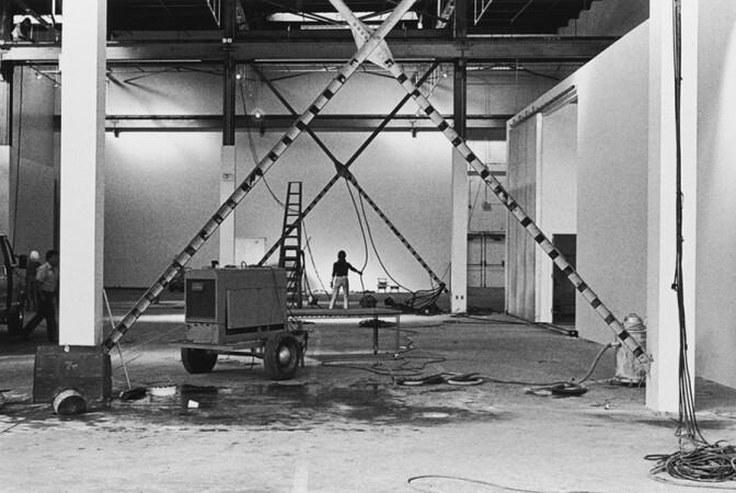 Cleaning up the Temporary Contemporary. | Photo: Grant Mudford.