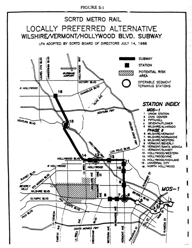 Ultimate Subway Alignment from Downtown Los Angeles to North Hollywood