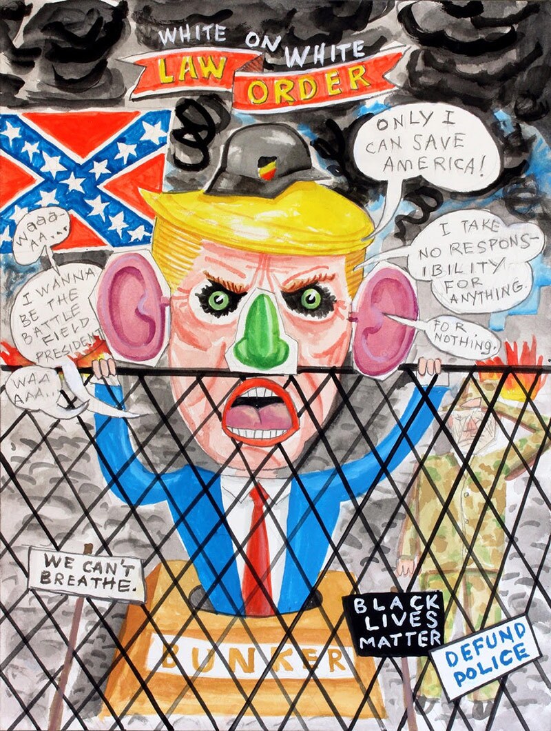 Jayme Odgers, "The Further UNHINGED ADVENTURES of D.T. (aka Dick Tater) To Stay In Power No Matter What," 2020. | Courtesy of the artist.