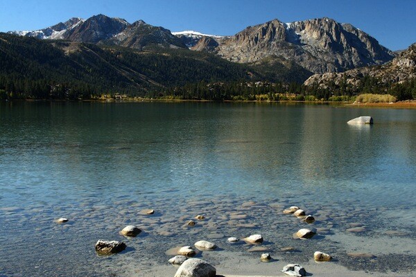 June Lake, where campgrounds are expected to be open by this weekend.