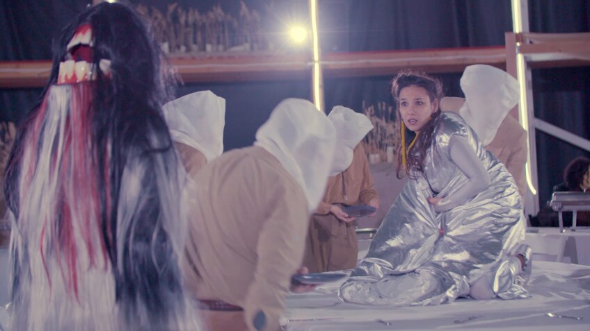 Kelci Hahn as Makwa and Sharon Chohi Kim as Wiindigo in "Sweet Land" | Photos by Casey Kringlen for The Industry