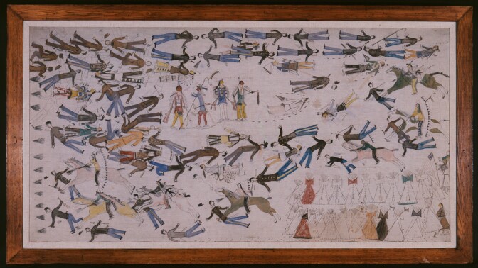 Battle of Little Big Horn, painting by Kicking Bear | Photo: The Autry Museum