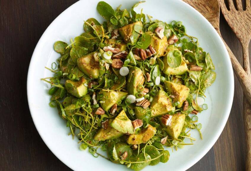 avocado watercress pecan salad