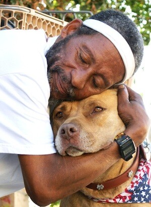 Michael and his dog, Topaz.
