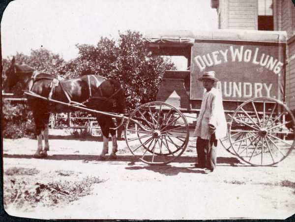 Chen Duey began operating his laundry business in 1878 with Chen Duey Wong Nim and Wong Gee. Within a few years, Duey was Riverside Chinatown's spokesman and unofficial mayor. (Courtesy of the Riverside Metropolitan Museum, Riverside CA)