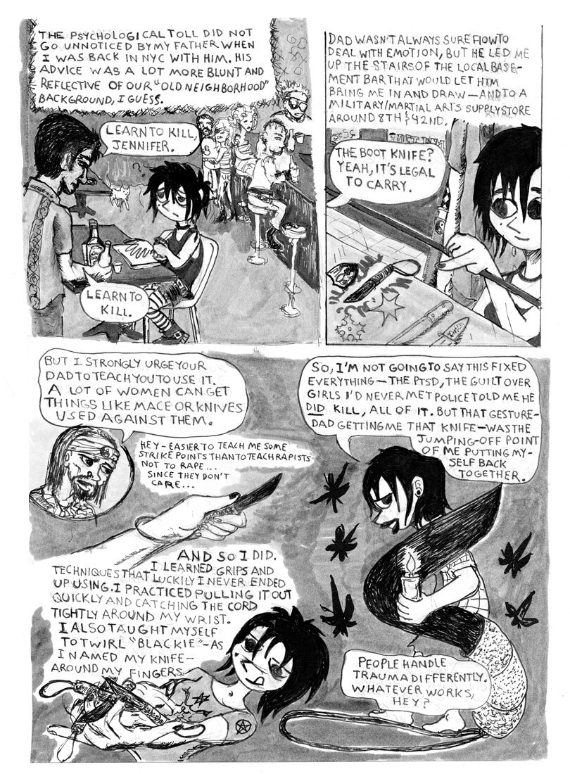 "'Blackie' From the Deuce" (page 4) | J. Gonzalez-Blitz/Excerpt from “Drawing Power: Women's Stories of Sexual Violence, Harassment, and Survival,” edited by Diane Noomin © Abrams ComicArts, 2019