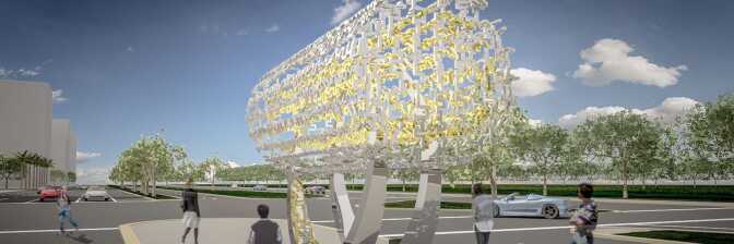 Rendering of the Freedom Sculpture | Courtesy of Farhang Foundation