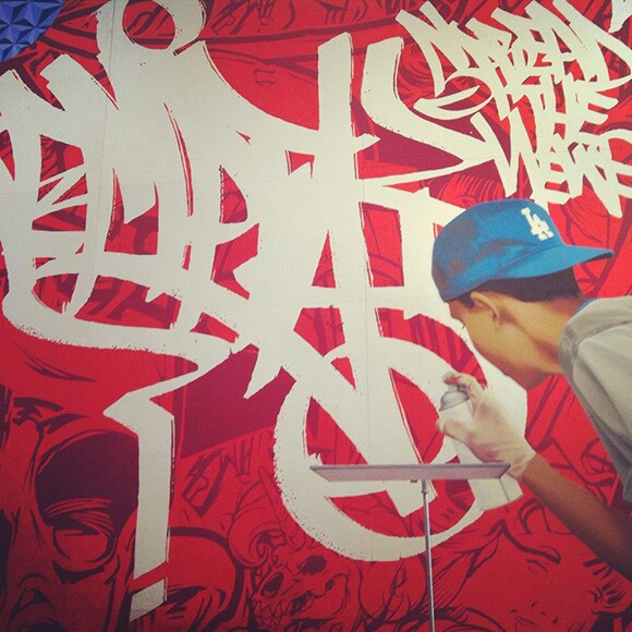 This mural features work from Eyeone, Gorgs, Kozem, Swank, Tanner and Tempt