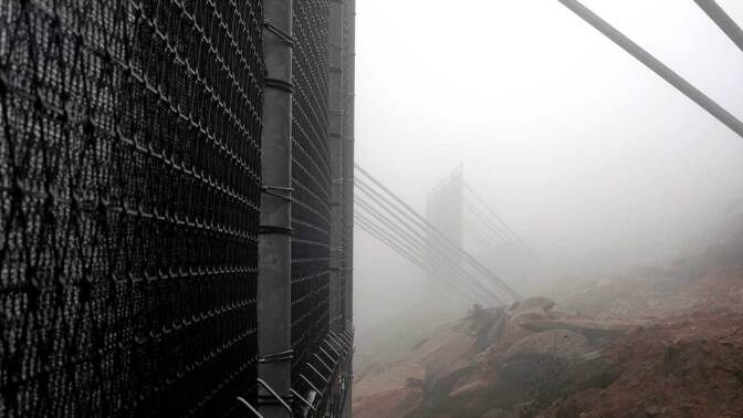 Fog catching technology in Morocco. | Valeria Cardi/Thomson Reuters Foundation