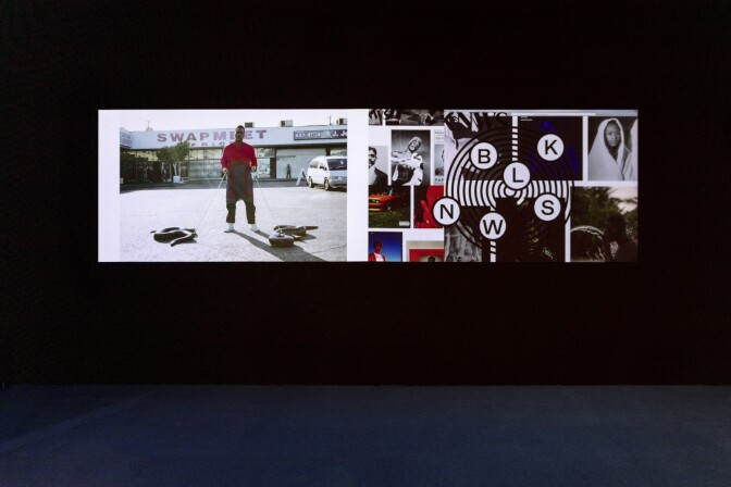 An installation view of Kahlil Joseph's work at "Made in L.A. 2020: a version." at Hammer Museum, Los Angeles. | Joshua White / JWPictures.com.