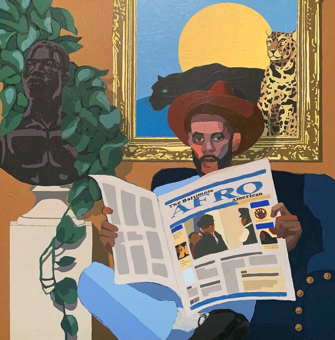 Andrew Gray's "Portrait of a Collector," 2020. Acrylic on canvas. | Courtesy of Band of Vices