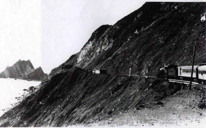 ocean shore outcrop