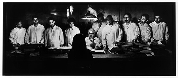 Shirin Neshat, <em>The Last Word</em>, 2003, Gelatin silver print, 38 x 95 inches (image), 40 x 97 inches (framed), Edition 3 of 5 Collection of Marsha and Darrel Anderson, ©Shirin Neshat | Courtesy Gladstone Gallery, New York and Brussels.