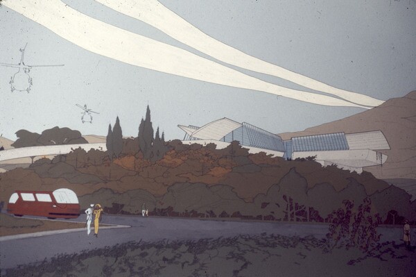 John Lautner's 1975 design for a nature center in Griffith Park. Courtesy of the Getty Research Institute.