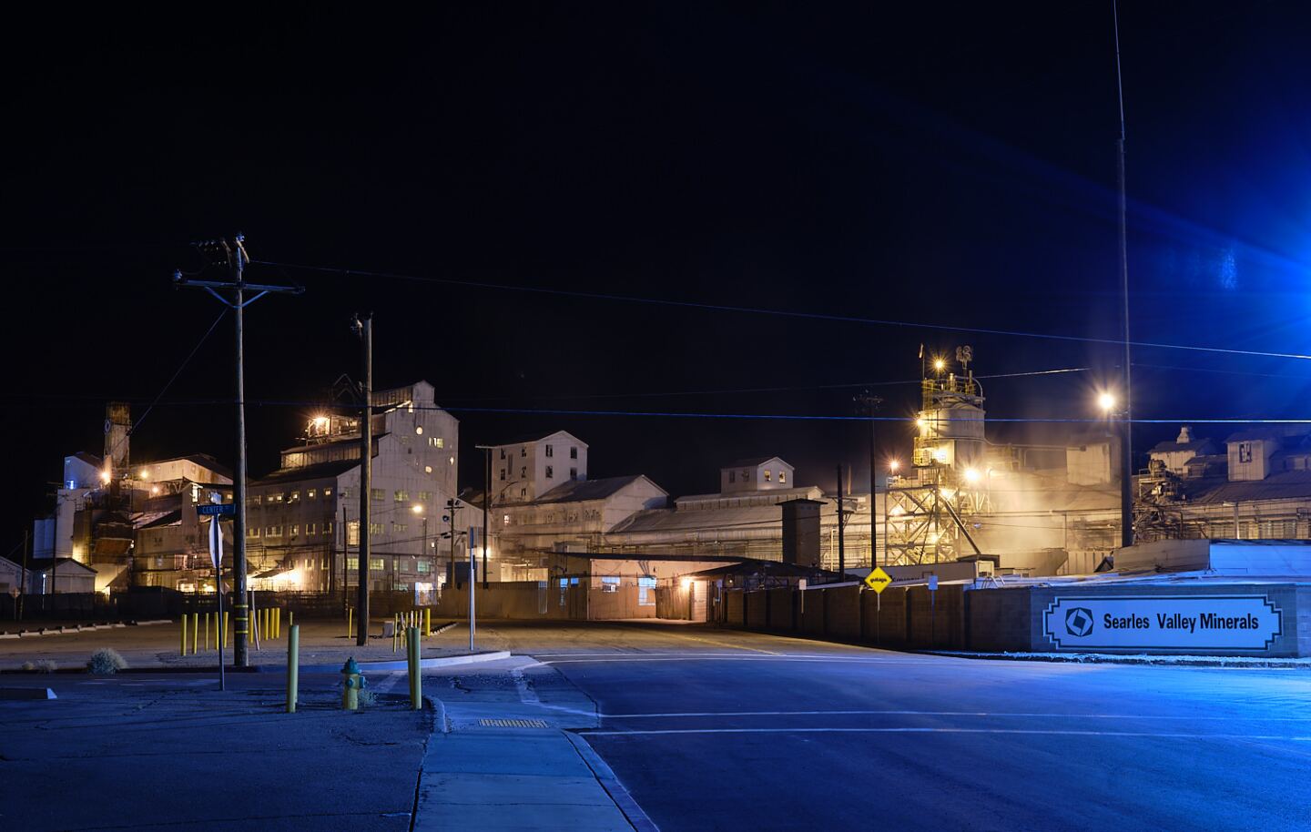 Night shot of Searles Valley Minerals Plant, Trona, Ca. | Osceola Refetoff