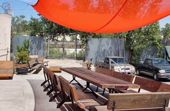 RAC Patio leads out to the L.A. River bike/walking path