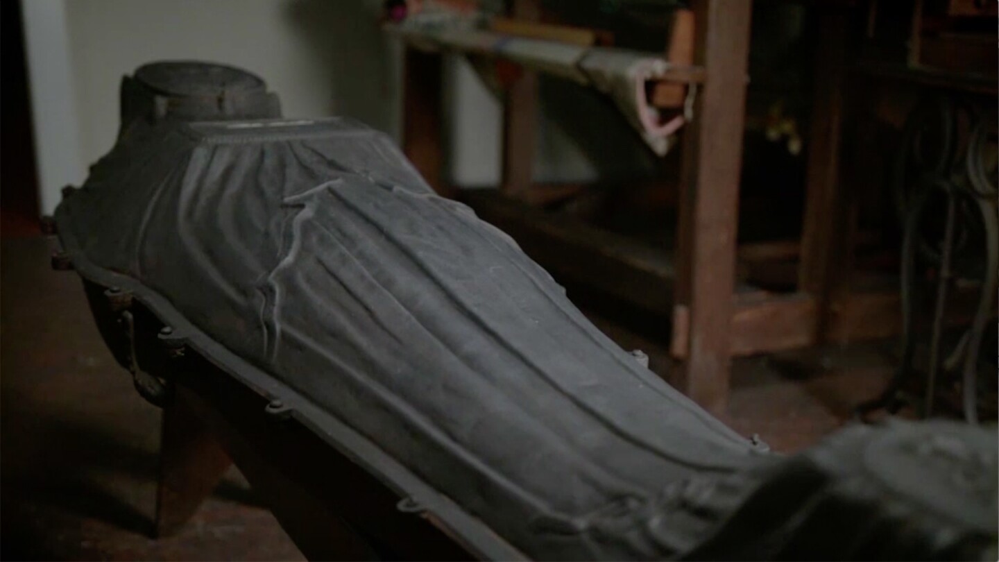 An iron coffin that contains the remains of a young African American woman from 19th century New York. | From "Secrets of the Dead: The Woman in the Iron Coffin"