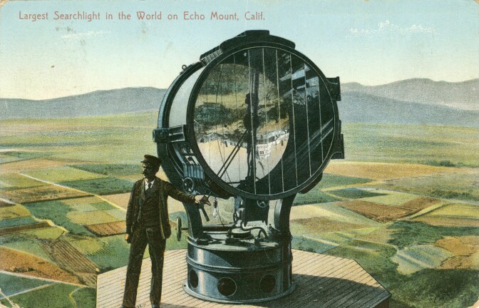 The Largest Searchlight in the World on Echo Mount, Calif.