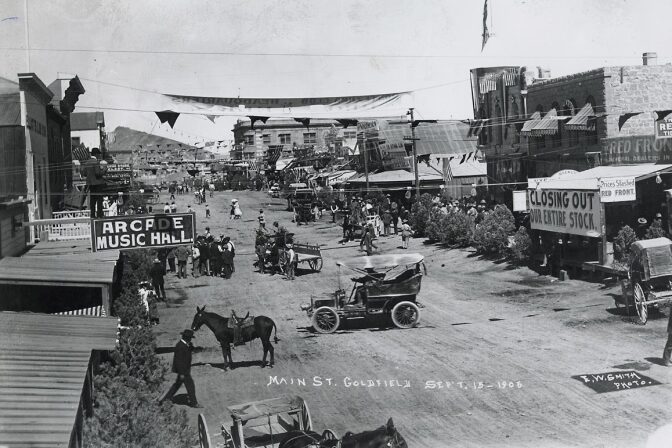 Main Street of Goldfield, NV on September 18, 1908. | E.W. Smith. Courtesy of the Nevada Historical Society.
