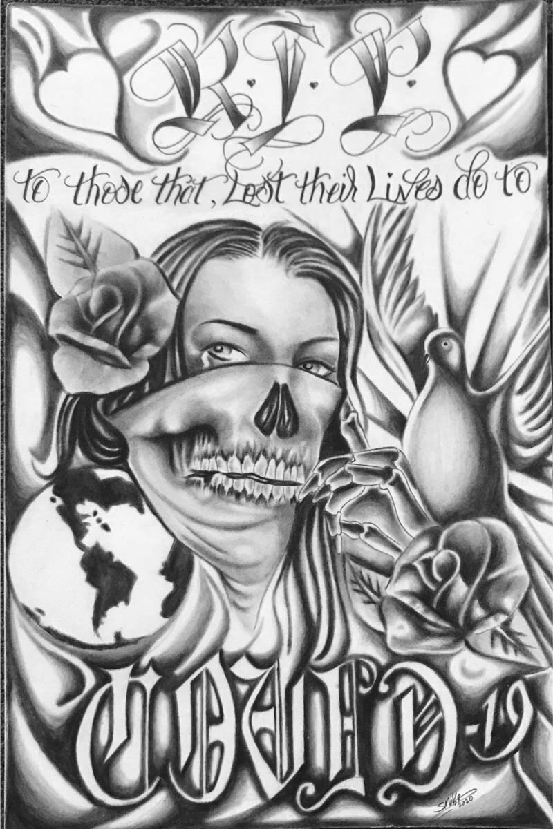Artwork created by Miguel Flores a.k.a. Smoke for Crenshaw Dairy Mart's "Care Not Cages" artist relief fund | Courtesy of Crenshaw Dairy Mart