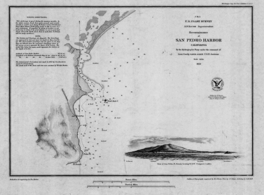 Chart of San Pedro Harbor in 1859