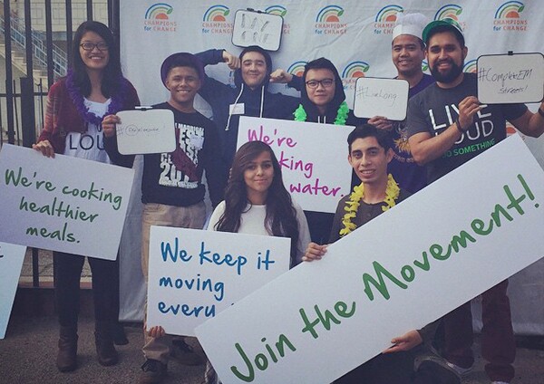 Amy and David pose with Day One student activists, photo from the Day One facebook